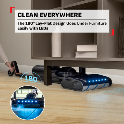 Tefal X-Clean 7 Wet & Dry Handstick GF5736 ƒ?? 2-in-1 Vacuum & Wash, 180 Lay-Flat, Self-Clean + Hot Air Dry, Powerful 250W