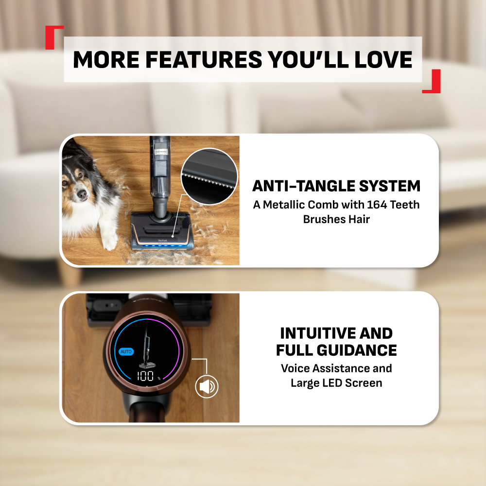 Tefal X-Clean 7 Wet & Dry Handstick GF5736 ƒ?? 2-in-1 Vacuum & Wash, 180 Lay-Flat, Self-Clean + Hot Air Dry, Powerful 250W