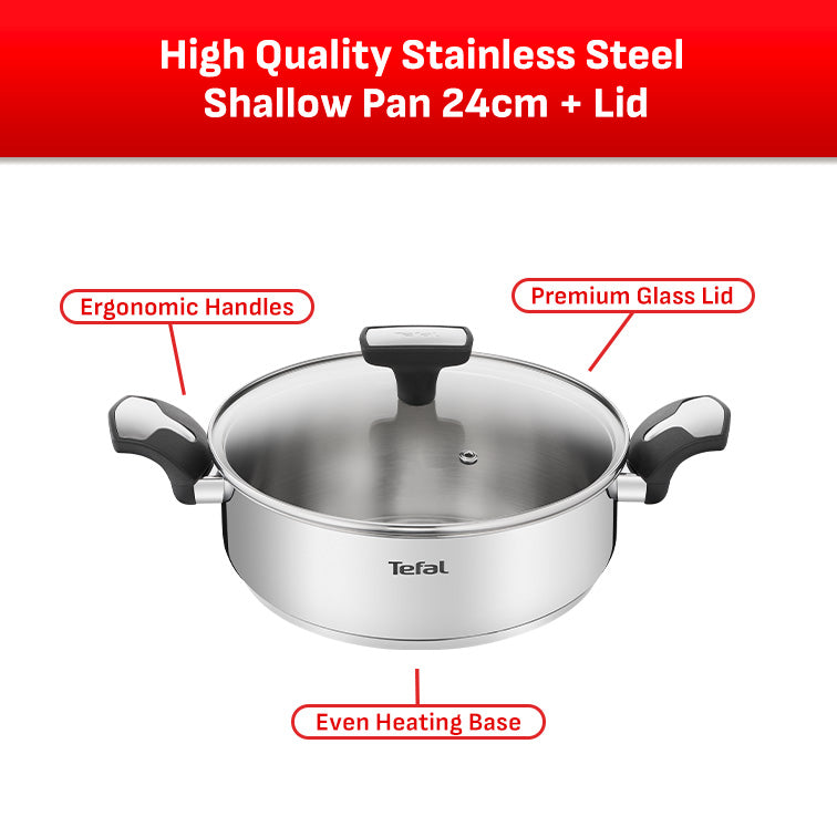 Tefal Express Induction Hob  & Emotion Stainless Steel 24cm Pot Bundle IH7208 +  E30170