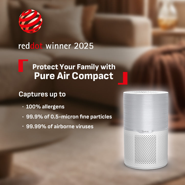 Tefal Pure Air Compact Air Purifier PT2220 – Compact Lightweight,3 Automatic Mode, HEPA Allergy+ filtration
