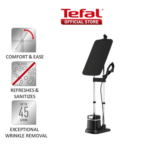 Tefal All-in-One Ironing IXEO+ Garment Steamer QT1510 - Powerful Steam, XL Water Tank, Easy-Carry, Removable Base, Fast Heat-up,?ÿAttached?ÿWheels