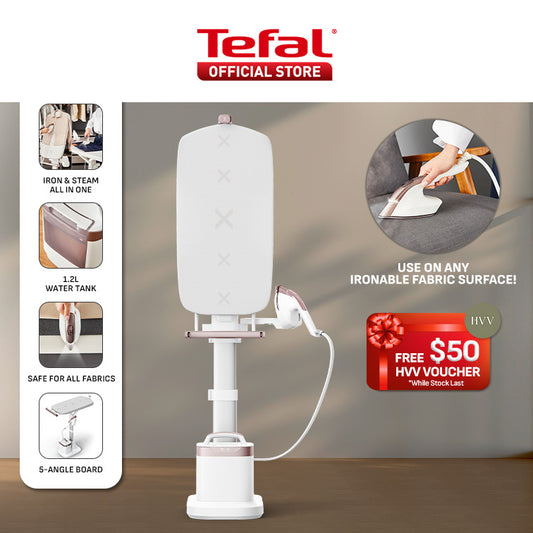 (NEW) Tefal IXEO Vision All-in-One Steaming Ironing Solution Garment Steamer QT1811 - 5 Angle Tilt Board, No Burns