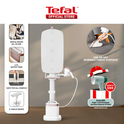 (NEW) Tefal IXEO Vision All-in-One Steaming Ironing Solution Garment Steamer QT1811 - 5 Angle Tilt Board, No Burns