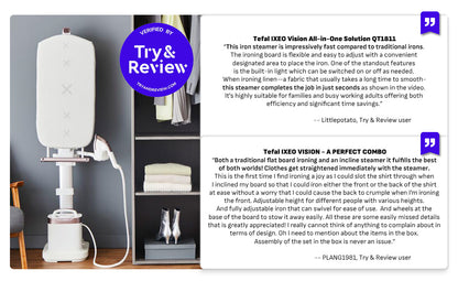 (NEW) Tefal IXEO Vision All-in-One Steaming Ironing Solution Garment Steamer QT1811 - 5 Angle Tilt Board, No Burns