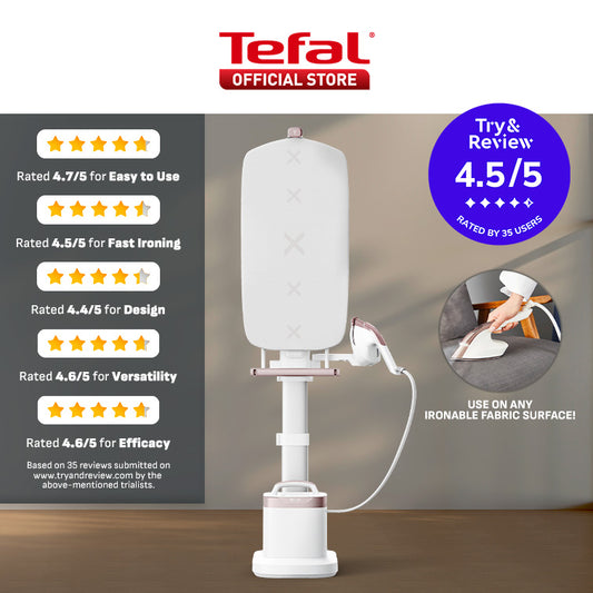 (NEW) Tefal IXEO Vision All-in-One Steaming Ironing Solution Garment Steamer QT1811 - 5 Angle Tilt Board, No Burns