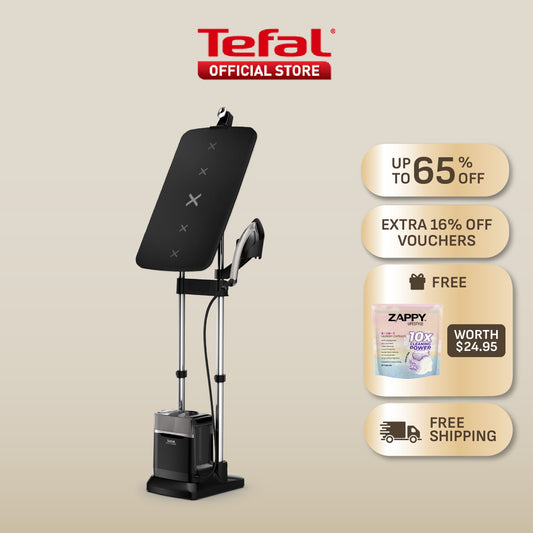 (New) Tefal IXEO Power Garment Steamer QT2028 – 3 Angle Tilt Board, 1.2L Water Tank, Powerful Steam Boost 350g/min