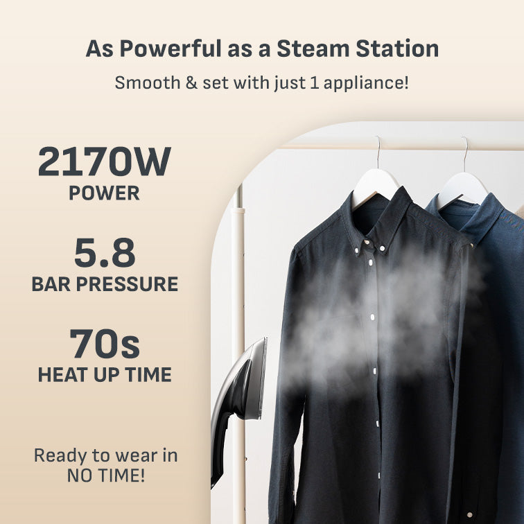 (New) Tefal IXEO Power Garment Steamer QT2028 – 3 Angle Tilt Board, 1.2L Water Tank, Powerful Steam Boost 350g/min