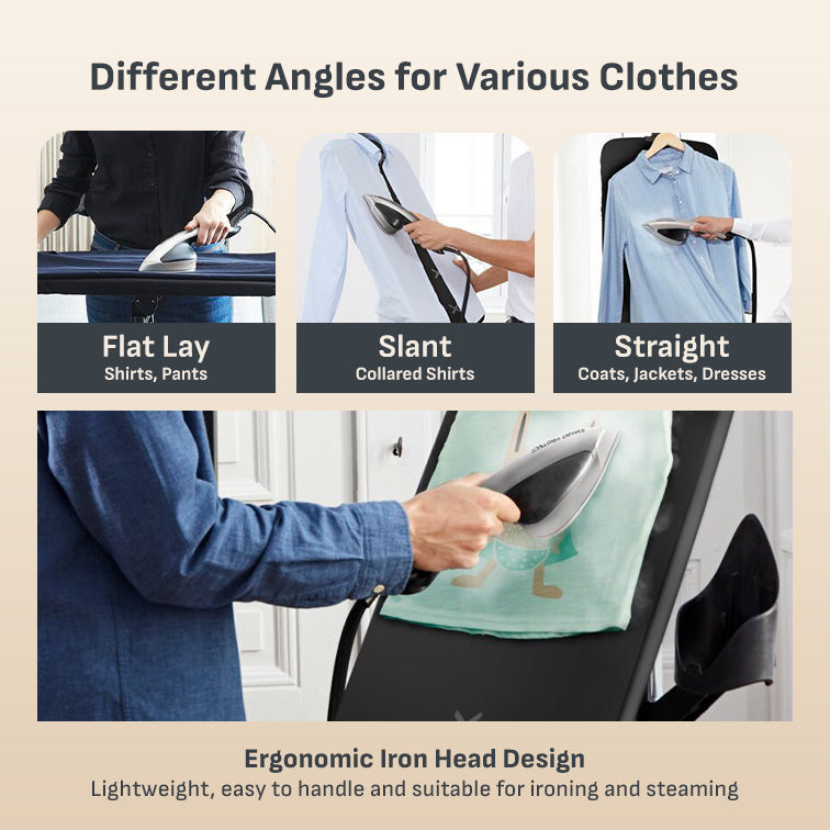 (New) Tefal IXEO Power Garment Steamer QT2028 – 3 Angle Tilt Board, 1.2L Water Tank, Powerful Steam Boost 350g/min