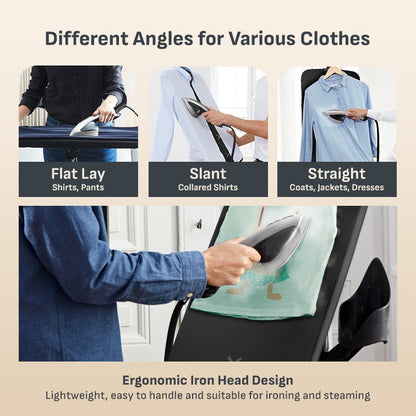 (New) Tefal IXEO Power Garment Steamer QT2028 – 3 Angle Tilt Board, 1.2L Water Tank, Powerful Steam Boost 350g/min