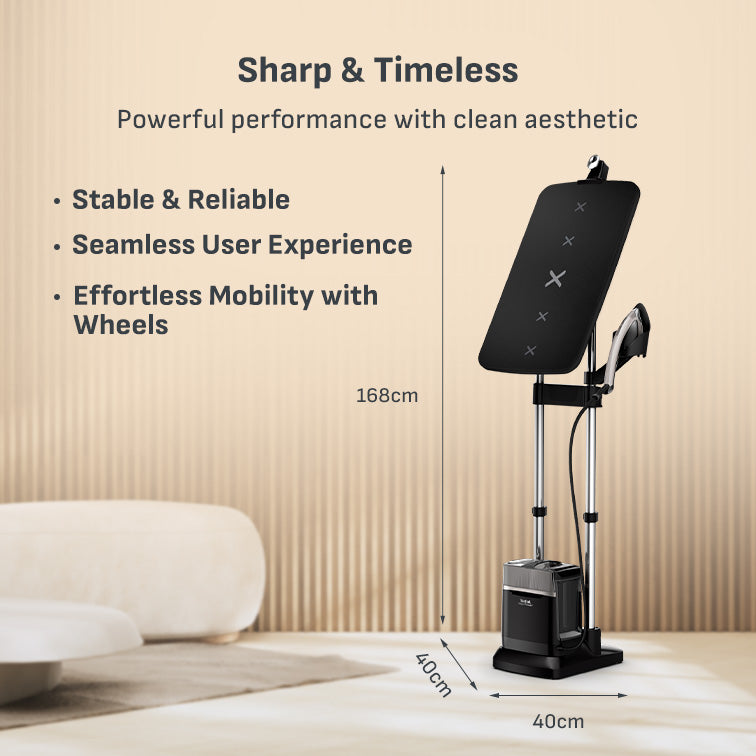 (New) Tefal IXEO Power Garment Steamer QT2028 – 3 Angle Tilt Board, 1.2L Water Tank, Powerful Steam Boost 350g/min
