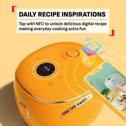 (NEW) Tefal POP 0.7L Rice Cooker - Small and Compact, Fuzzy Logic, 8 Programs, NFC Recipes, Removable Inner Lid