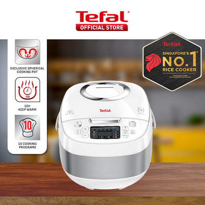 Tefal Delirice Compact Fuzzy Logic Spherical Rice Cooker 1L RK7501  10 Programmes, AI, 6-Layer, Ideal for Couples, 5.5 Cups