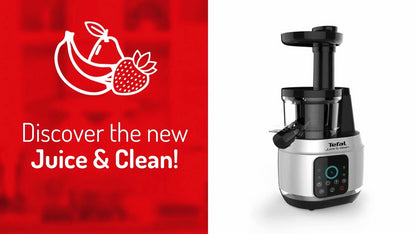 Tefal Juice n Clean Slow Juicer with Plastic & Stainless Steel Filter 0.8L ZC420E