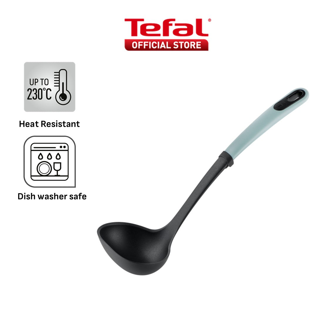 Tefal Ingenio+ Heat Resistant Kitchen Tools - Spoon, Ladle, Y Peeler, Angled Spatula, Slotted Turner, Wok Spatula