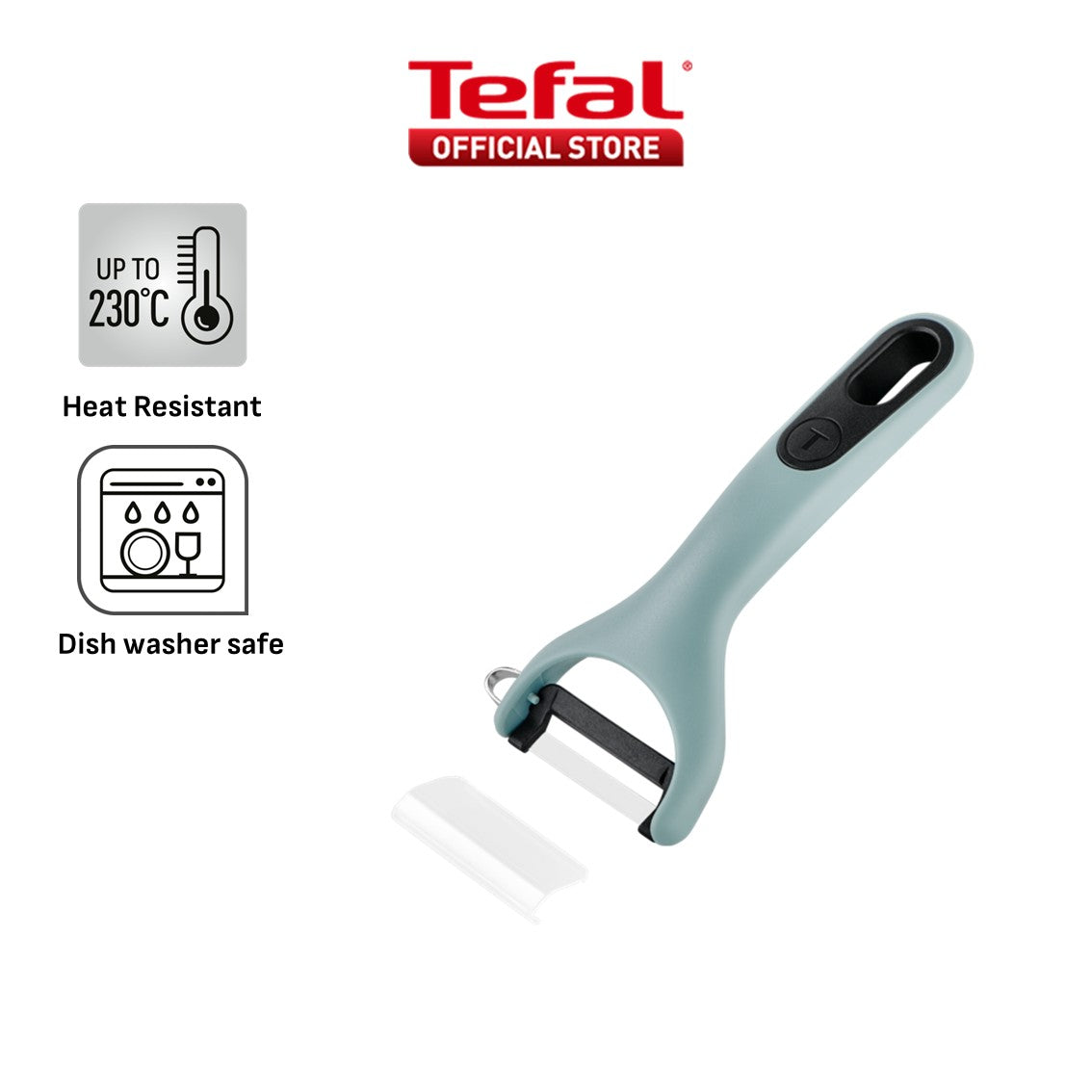 Tefal Ingenio+ Heat Resistant Kitchen Tools - Spoon, Ladle, Y Peeler, Angled Spatula, Slotted Turner, Wok Spatula