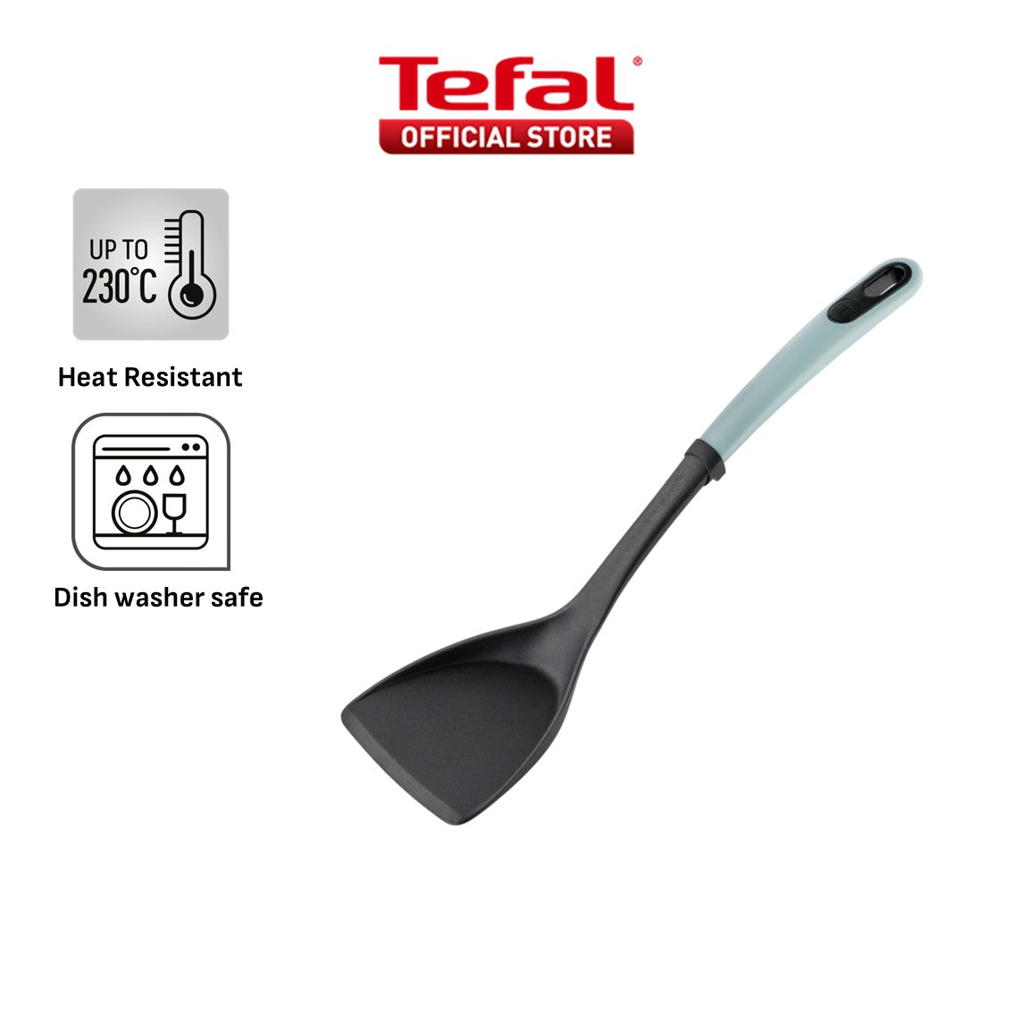 Tefal Ingenio+ Heat Resistant Kitchen Tools - Spoon, Ladle, Y Peeler, Angled Spatula, Slotted Turner, Wok Spatula