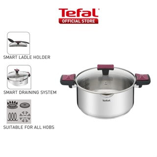 Tefal Cook & Clip Stewpot, Saucepan with Lid 18cm/24cm