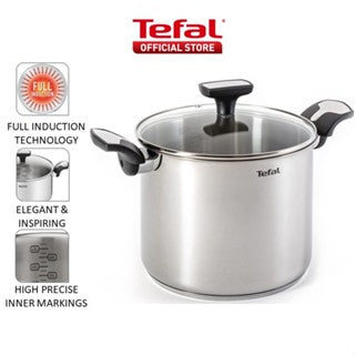 Tefal Emotion Range Non-Stick Stainless Steel Frypan, Stockpot, Wok Pan, Saucepan 16cm/22cm/24cm/28cm