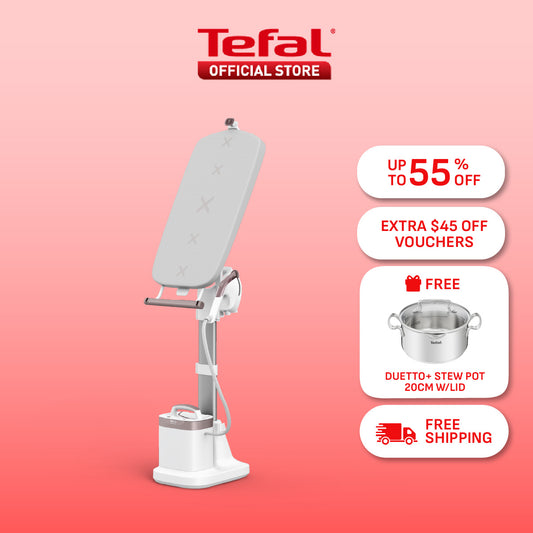 (NEW) Tefal IXEO Vision All-in-One Steaming Ironing Solution Garment Steamer QT1811 - 5 Angle Tilt Board, No Burns