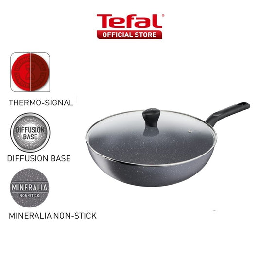 Tefal Natura Wok Pan 28cm/32cm/34cm w/lid