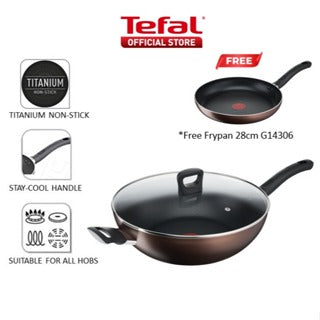 Tefal Day by Day Frypan, Deep Frypan, Saucepan, Stewpot, Wok Pan 18cm/22cm/24cm/26cm/28cm/32cm