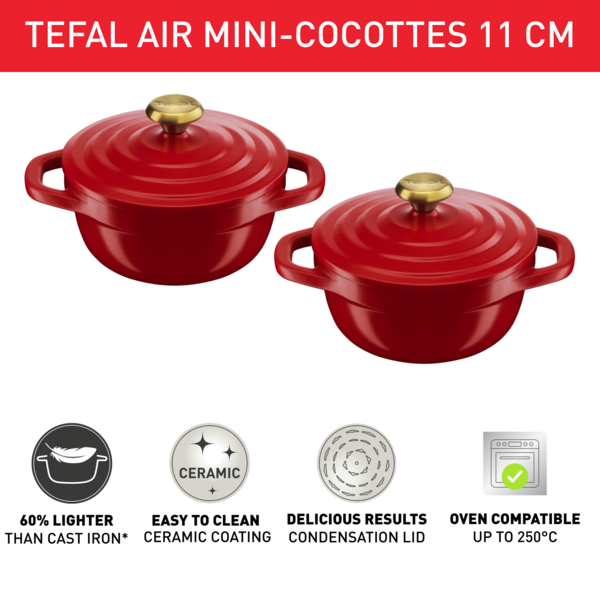 Tefal Air Cast Mini Pot 11cm (Set of 2) E254S2