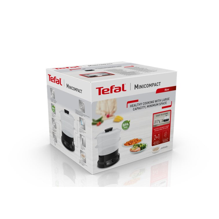 Tefal New Minicompact Steamer (Ultra-Compact Design) 2 Tier 6L VC1398