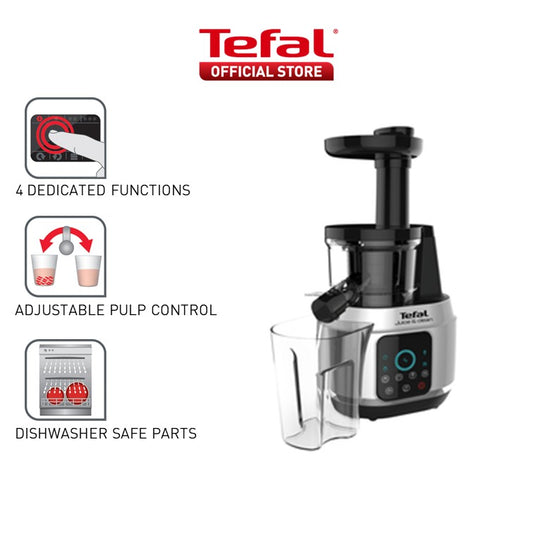 Tefal Juice n Clean Slow Juicer with Plastic & Stainless Steel Filter 0.8L ZC420E