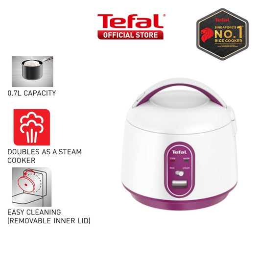 Tefal Mechanical Mini Compact Rice Cooker 0.7L RK2241  2.0mm Non-Stick, Easy to Use, Removable Inner Lid, Effortless Cleaning, 4 Cups