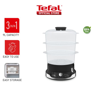 Tefal New Ultracompact Steamer Practical Capacity 3 Tier 9L VC2048