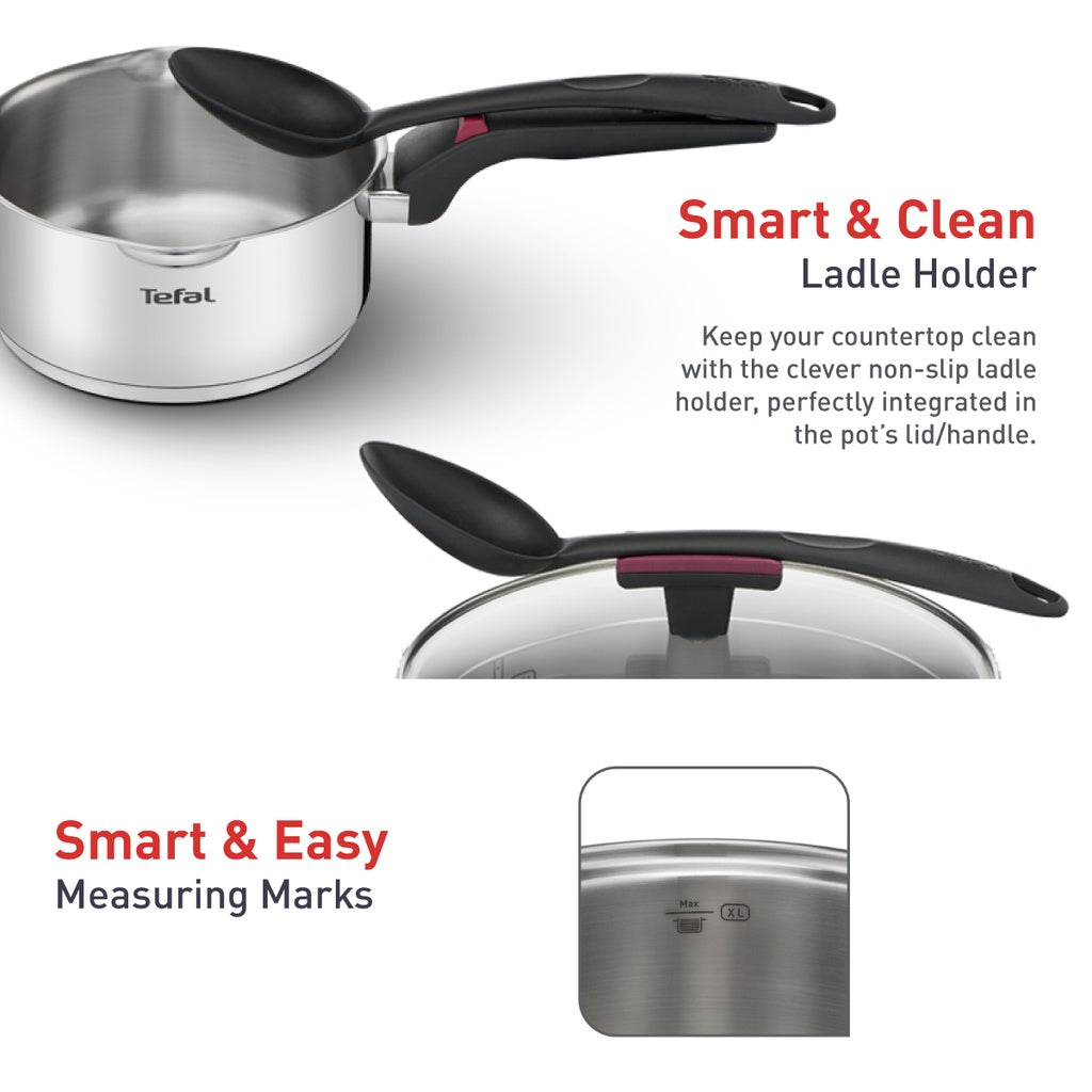 Tefal Cook & Clip Stewpot, Saucepan with Lid 18cm/24cm