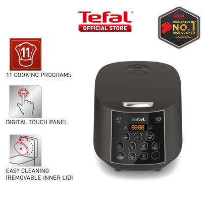 Tefal Easy Plus Rice Cooker 1.8L RK736B - 11 programs, Artificial Intelligence, spherical pot, removeable inner lid, 10 cups