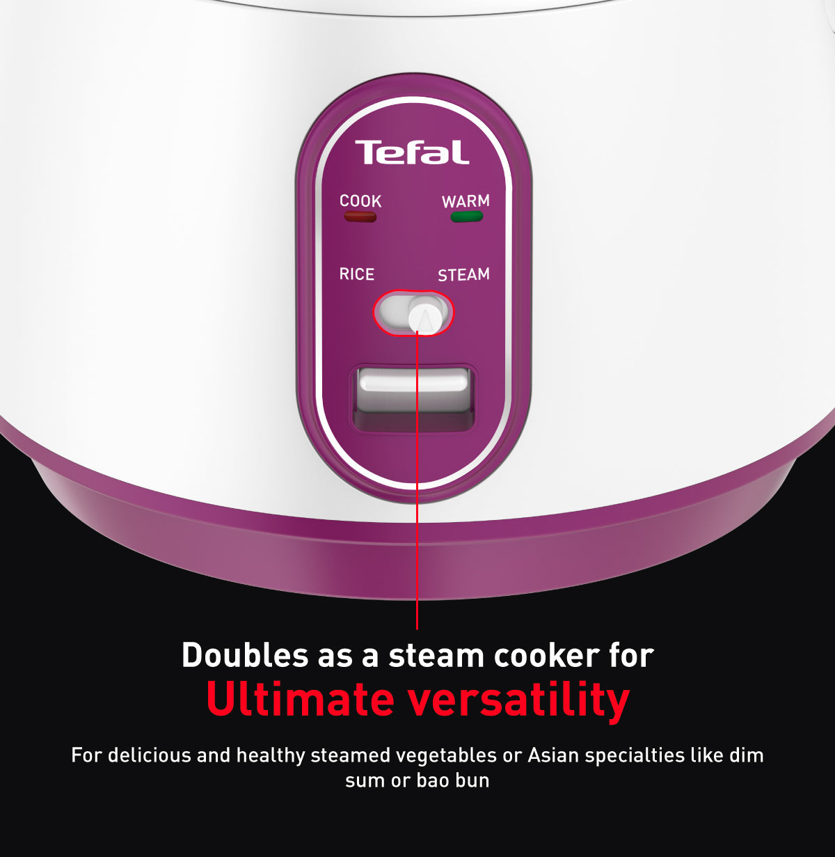 Tefal Mechanical Mini Compact Rice Cooker 0.7L RK2241  2.0mm Non-Stick, Easy to Use, Removable Inner Lid, Effortless Cleaning, 4 Cups