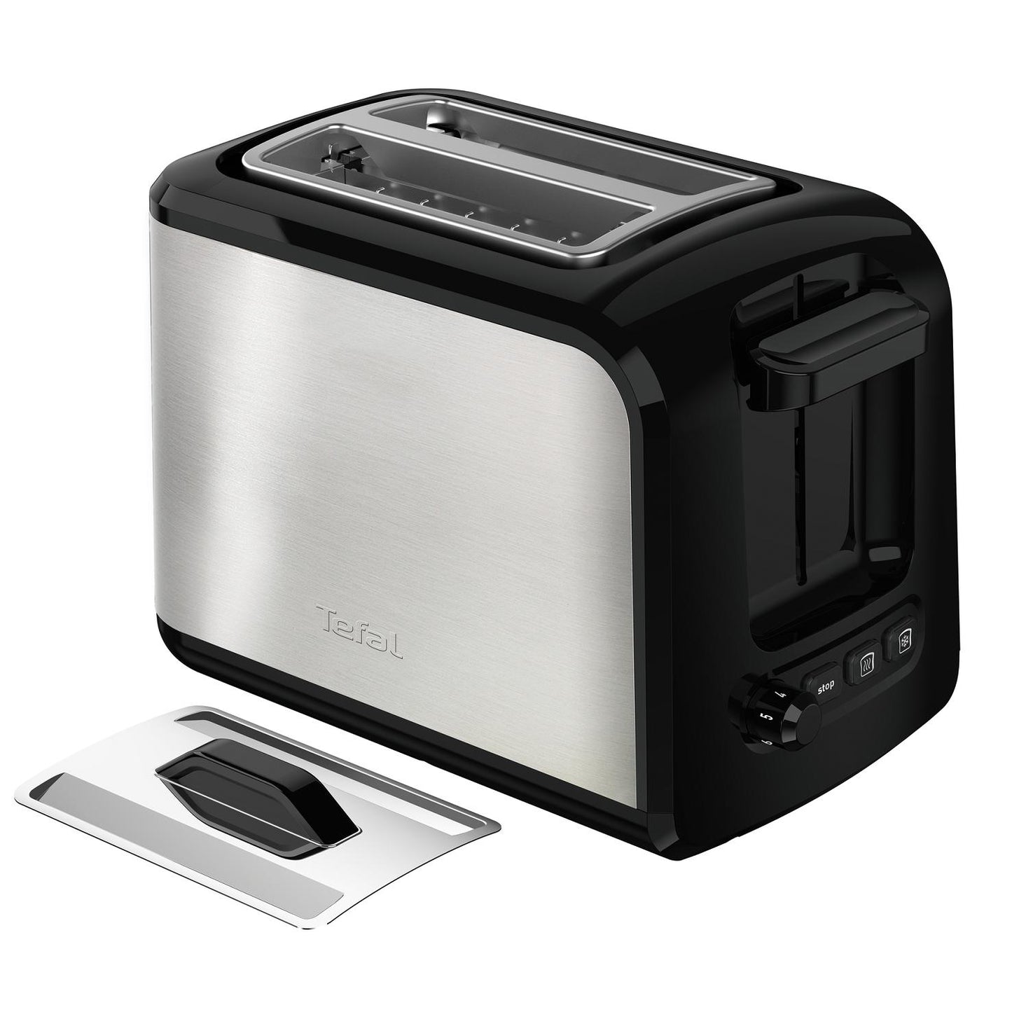 Tefal 2-Slots Stainless Steel Express Toaster with Lid 1.8kg TT410