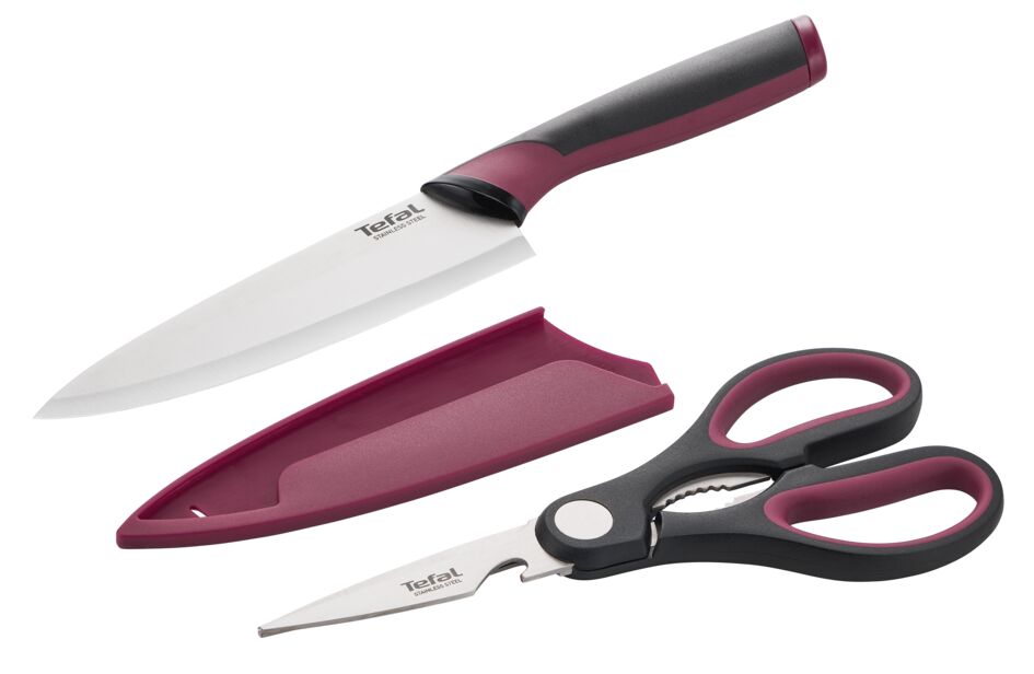 Tefal Comfort 2pcs Set Chef Knife 15cm + Scissors 21cm K250S2