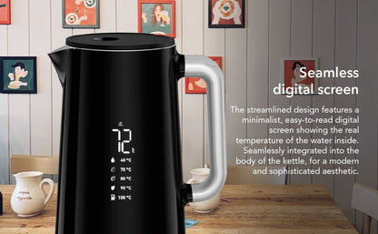 Tefal Digital Display Kettle 1.7L KO8508  Safe to touch, 5-temperature selection, 30min keepwarm,auto-off