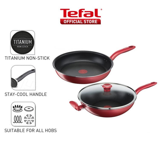 Tefal So Chef CW Set  Wok Pan 30cm w/lid + Frypan 28cm (G13594 + G13506) CWS291