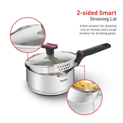 Tefal Cook & Clip Stewpot, Saucepan with Lid 18cm/24cm