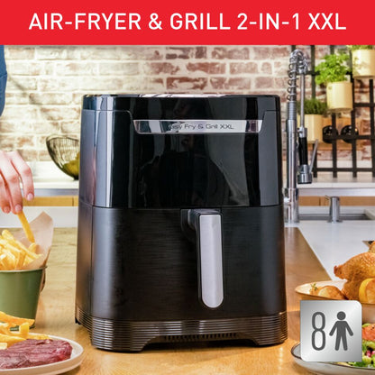 Tefal Easy Fry Healthy Air Fryer & Grill XXL Digital 6.5L EY8018 +  free oven mitt & pot holder set - 8 preset programmes, dual zone cooking, removable divider, comes with die cast grill grid