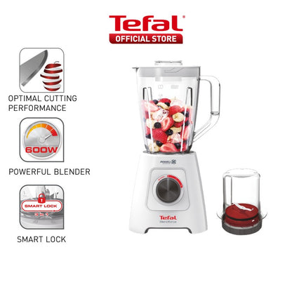 Tefal Blender Blendforce BL4271 - 600W, 2 speeds and pulse, 2L plastic jug, smart lock system, 6 Triplax blades, suction feet, additional grinder