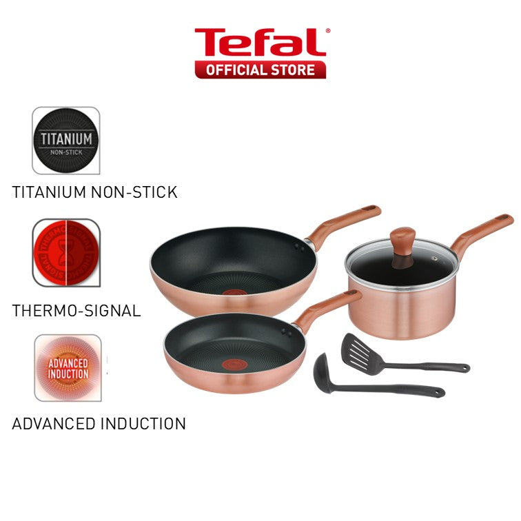 Tefal Cook & Shine Cookware Set - 3pc/6pc G808S3/G808S6