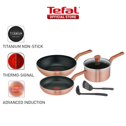 Tefal Cook & Shine Cookware Set - 3pc/6pc G808S3/G808S6