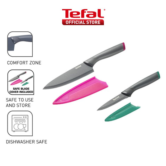 Tefal Fresh Kitchen 2 pc Set (Paring Knife 9cm + Chef Knife 15cm) K122S2