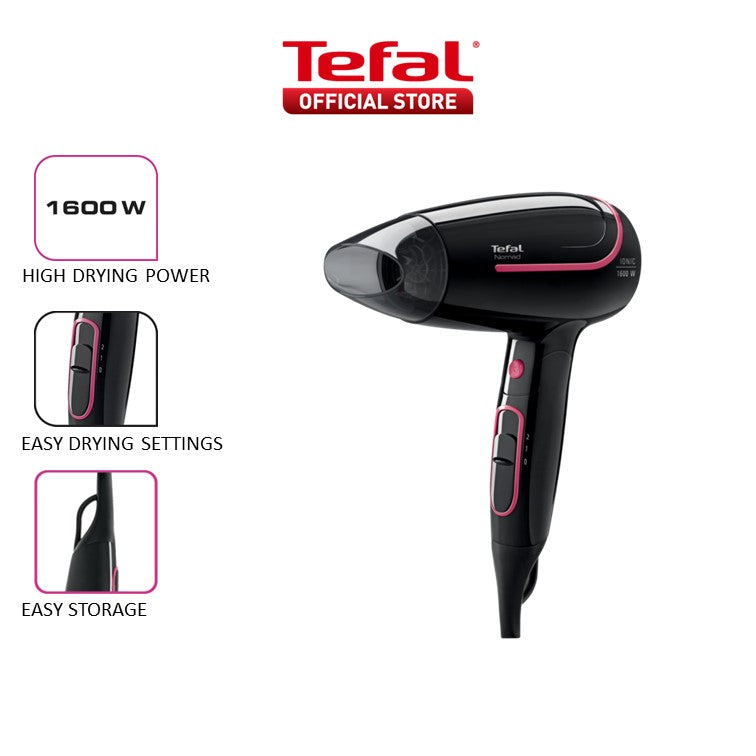 Tefal For Elite Nomad Foldable Iconic Hair Dryer 1600W 700g HV3313