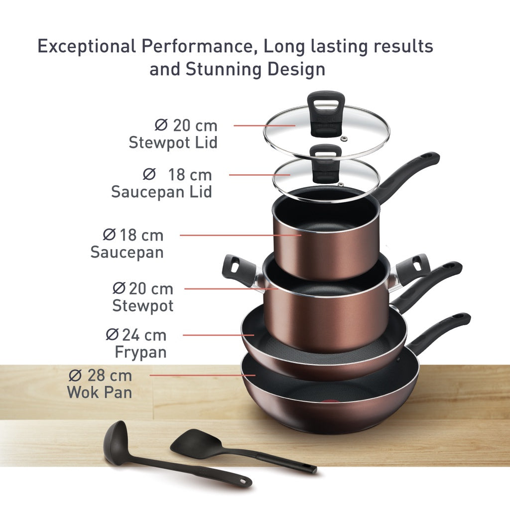 Tefal Day by Day Range Cookware Set 3pcs/4pcs/8pcs