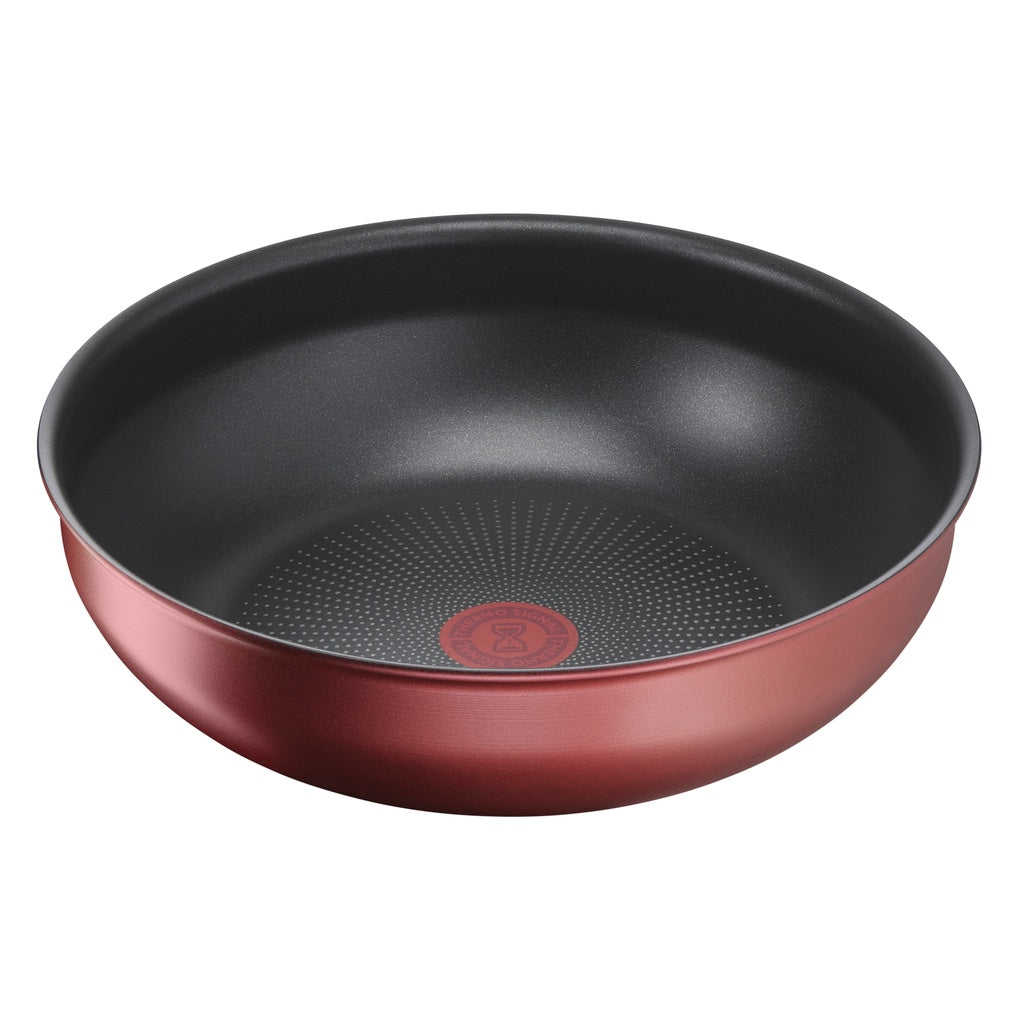 Tefal Ingenio Daily Chef Induction Frypan, Wok Pan, Cookware Set Red 26cm/28cm/3pcs