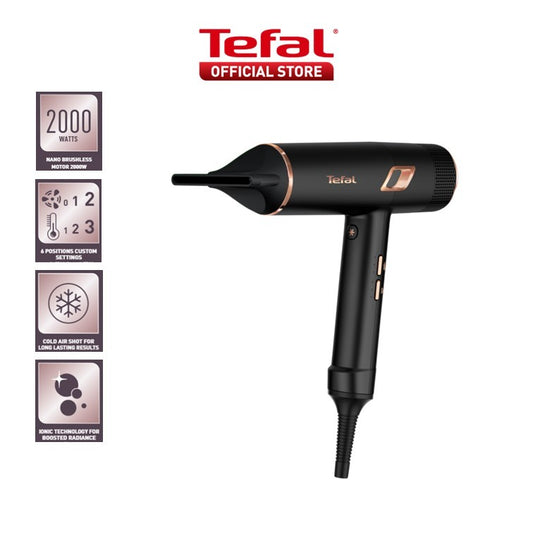 (NEW) Tefal Maestria Hair Dryer – 2000W Powerful, Lightweight, Ions Infused, Salon Grade, 3 Accessories Included HV9920