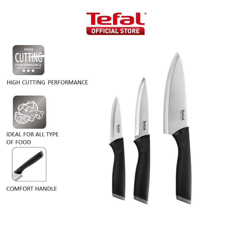 Tefal Fresh Kitchen 3pcs Set (Chef Knife 20cm + Santoku 12cm + Utility 12cm) K221S3