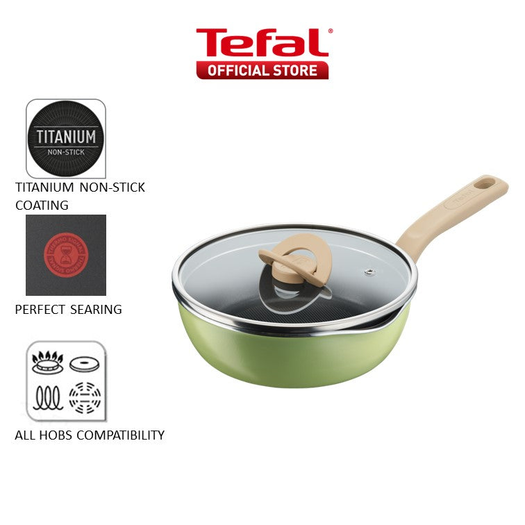 Tefal One Pick Pot Pan 22cm Wok Pan w/glass lid G16725/G16625/G16525