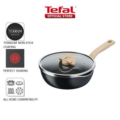 Tefal One Pick Pot Pan 22cm Wok Pan w/glass lid G16725/G16625/G16525